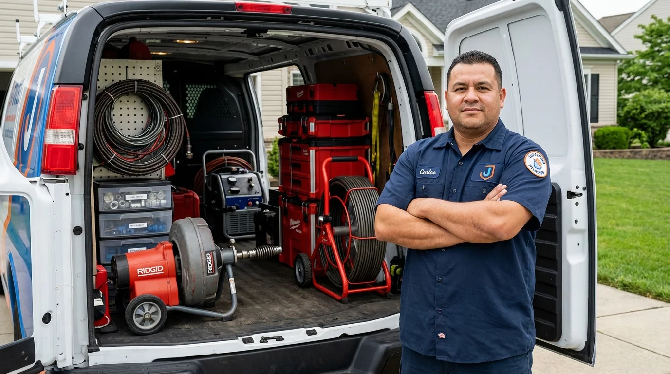 Professional drain cleaning equipment and Johns Plumbing LLC plumber in Lonsdale